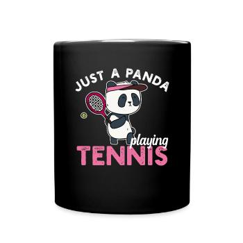 Panda Tennis Dicton Sports Tennis Player Cadeau - Mug uni - noir - Devant