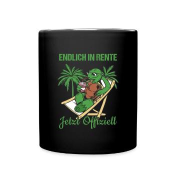 Endlich In Rente Jetzt Offiziell Rente - Tasse einfarbig - Schwarz - Vorne