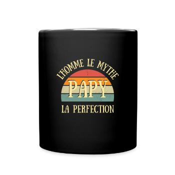 papy perfection humour fête des grands pères papi - Mug uni - noir - Devant