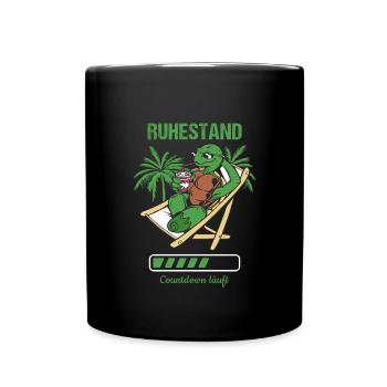 Pensionierung Ruhestand Countdown Läuft Rente - Tasse einfarbig - Schwarz - Vorne