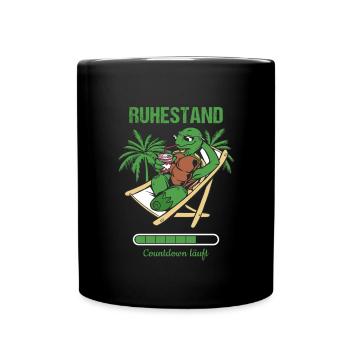 Pensionierung Ruhestand Countdown Läuft Rente - Tasse einfarbig - Schwarz - Vorne
