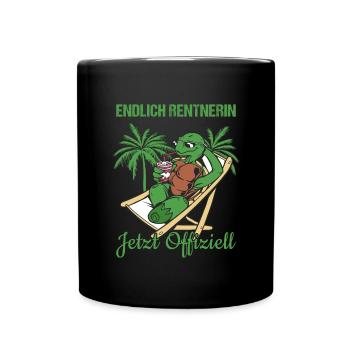 Endlich Rentnerin Jetzt Offiziell Rente - Tasse einfarbig - Schwarz - Vorne