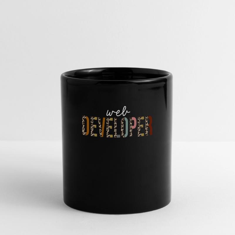 web developer Leopard Print Funny Gift Full Colour Mug