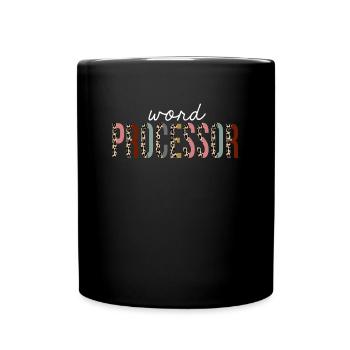 Word Processor Leopard Print Funny Gift - Full Colour Mug - black - Front