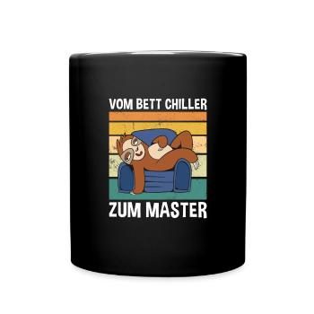 Vom Bett-Chiller Zum Master Süßes Faultier - Tasse einfarbig - Schwarz - Vorne