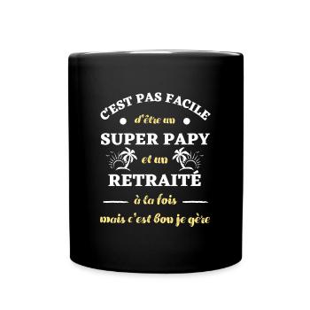 papy retraite humour fête des grands pères cadeau - Mug uni - noir - Devant