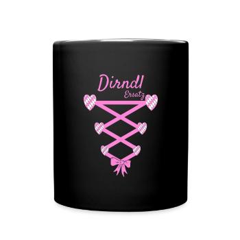 Volksfest Dirndl Ersatz - Tasse einfarbig - Schwarz - Vorne