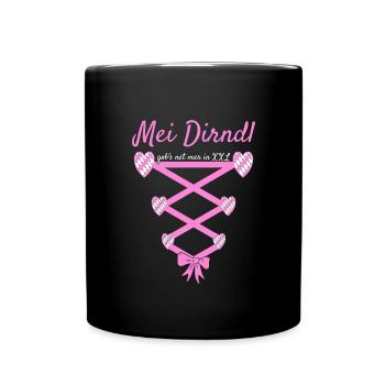 Mei Dirndl Gob's Net Mer In XXL Dirndl Ersatz - Tasse einfarbig - Schwarz - Vorne