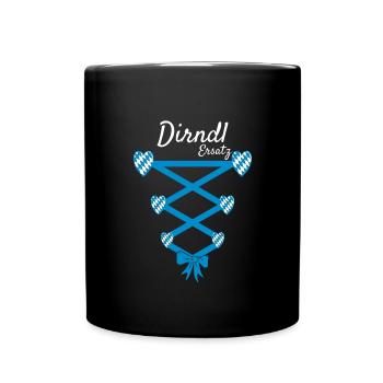 Volksfest Dirndl Ersatz - Tasse einfarbig - Schwarz - Vorne