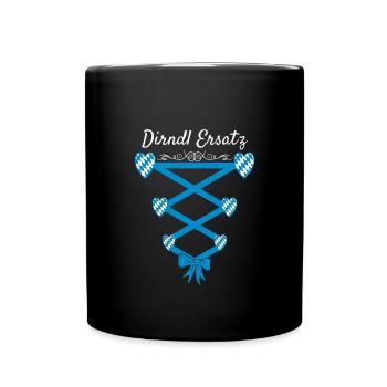 Volksfest Dirndl Ersatz - Tasse einfarbig - Schwarz - Vorne