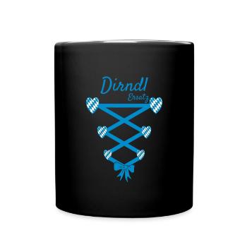 Volksfest Dirndl Ersatz - Tasse einfarbig - Schwarz - Vorne