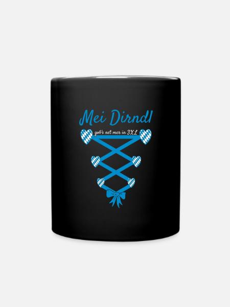 Mei Dirndl Gob's Net Mer In 3XL Dirndl Ersatz - Tasse einfarbig - Schwarz