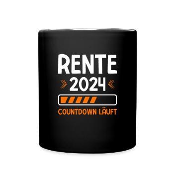 Countdown Läuft Rente 2024 - Tasse einfarbig - Schwarz - Vorne