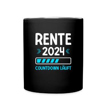 Rente 2024 Countdown Läuft Rente 2024 - Tasse einfarbig - Schwarz - Vorne
