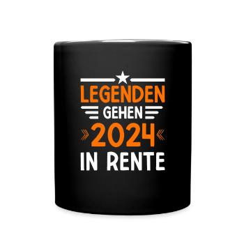 Legenden Gehen 2024 In Rente Rente 2024 - Tasse einfarbig - Schwarz - Vorne