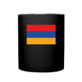 Offizielle armenische Flagge Armenischer Landesstolz - Tasse einfarbig - Schwarz - Vorne
