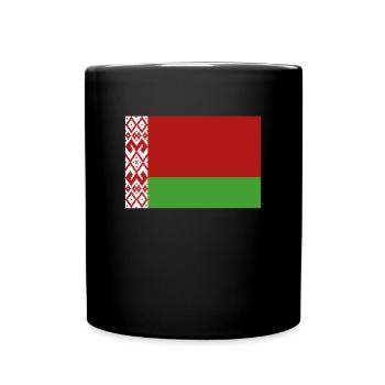 Drapeau officiel de la Biélorussie Biélorusse Biélorusse - Mug uni - noir - Devant