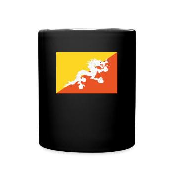 Official Bhutan Flag Bhutanese Country Pride - Full Colour Mug - black - Front