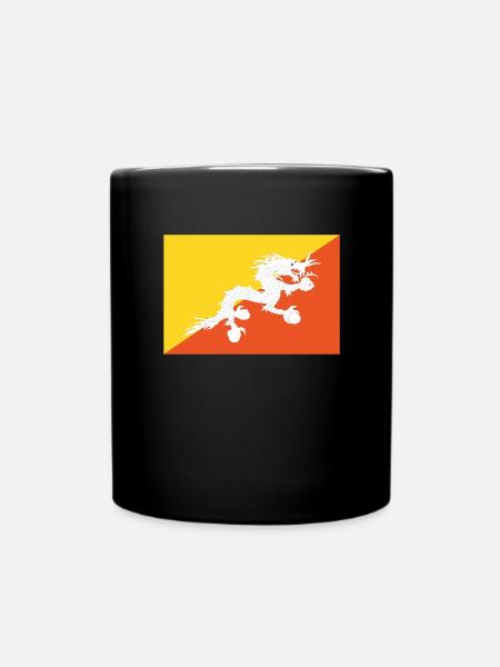 Offizielle Bhutanische Flagge Bhutanese Country Pride - Tasse einfarbig - Schwarz