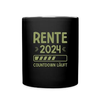 Rente 2024 Countdown Läuft Rente 2024 - Tasse einfarbig - Schwarz - Vorne