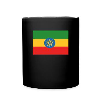 Official Ethiopia Flag Ethiopian Country Pride - Full Colour Mug - black - Front