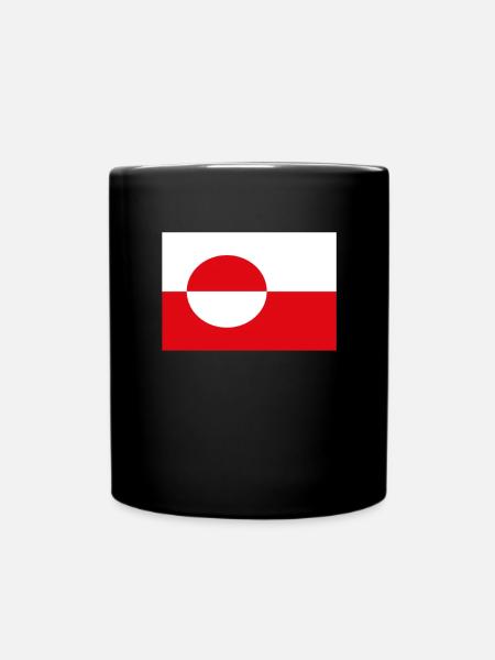 Offisielt Grønland Flag Greenlanders Country Pride - Ensfarget kopp - svart