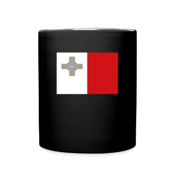 Offizielle Malta Flagge Maltesische Country Pride - Tasse einfarbig - Schwarz - Vorne