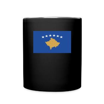 Official Kosovo Flag Kosovar Country Pride - Full Colour Mug - black - Front