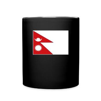Official Nepal Flag Nepalese Country Pride - Full Colour Mug - black - Front