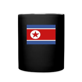 Drapeau officiel de la Corée du Nord Pays nord-coréen - Mug uni - noir - Devant