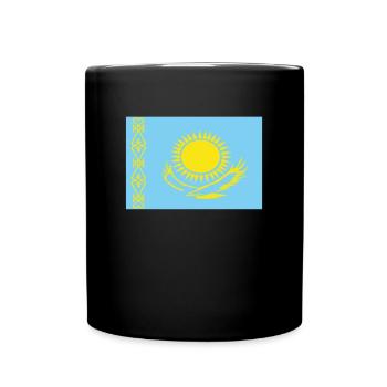 Offizielle kasachische Flagge Kazakh Country Pride - Tasse einfarbig - Schwarz - Vorne