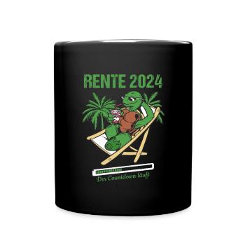 Rente 2024 Der Countdown Läuft Rente 2024 - Tasse einfarbig - Schwarz - Vorne