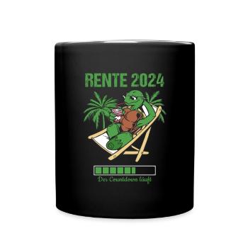 Rente 2024 Der Countdown Läuft Rente 2024 - Tasse einfarbig - Schwarz - Vorne