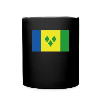 Official Saint Vincent Flag Vincentian Country - Full Colour Mug - black - Front
