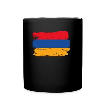Offizielle armenische Flagge Armenischer Landesstolz - Tasse einfarbig - Schwarz - Vorne