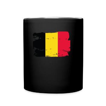 Official Belgium Flag Belgian Country Pride - Full Colour Mug - black - Front