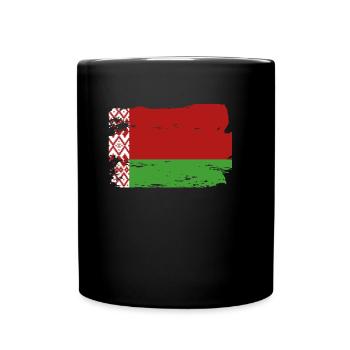 Drapeau officiel de la Biélorussie Biélorusse Biélorusse - Mug uni - noir - Devant