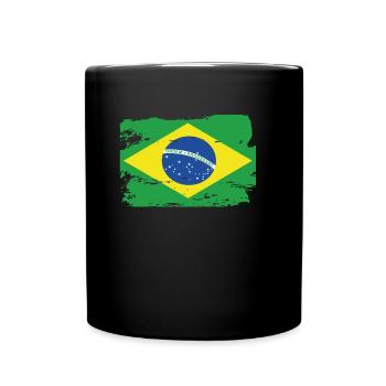 Official Brazil Flag Brazilian Country Pride - Full Colour Mug - black - Front