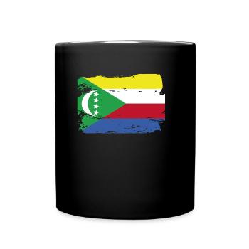 Offizielle Komorenflagge Comoro Country Pride Vintage - Tasse einfarbig - Schwarz - Vorne