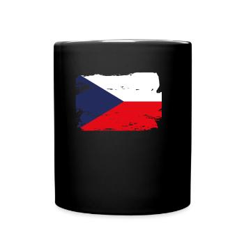 Offizielle tschechische Flagge Tschechische Republik Country Pride - Tasse einfarbig - Schwarz - Vorne