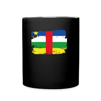 Official Central African Republic Flag Africa - Full Colour Mug - black - Front