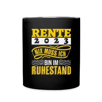 Rente 2023 - Geschenkidee zum Ausstand - Tasse einfarbig - Schwarz - Vorne
