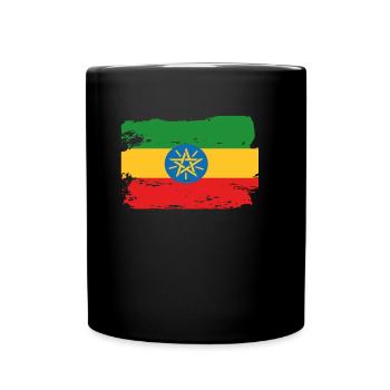 Official Ethiopia Flag Ethiopian Country Pride - Full Colour Mug - black - Front
