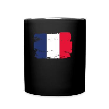 Official France Flag French Country Pride Vintage - Full Colour Mug - black - Front