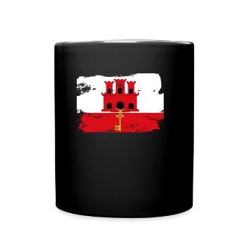 Drapeau officiel de Gibraltar Pays gibraltarien - Mug uni - noir - Devant