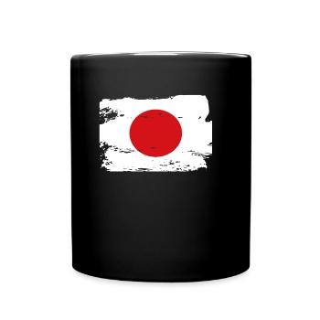 Official Japan Flag Japanese Country Pride Vintage - Full Colour Mug - black - Front