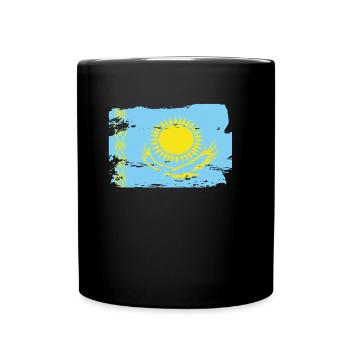 Offizielle kasachische Flagge Kazakh Country Pride - Tasse einfarbig - Schwarz - Vorne