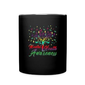 Mental Health Awareness Retro Vintage Design - Full Colour Mug - black - Front
