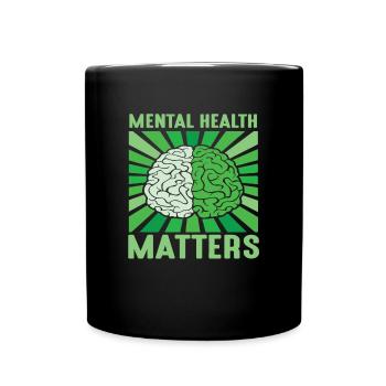Psychische Gesundheit ist wichtig Brain Awareness Vintage - Tasse einfarbig - Schwarz - Vorne