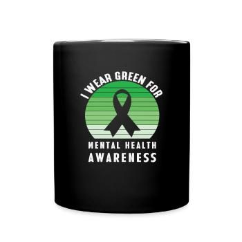 Ich trage Grün für Mental Health Awareness Vintage - Tasse einfarbig - Schwarz - Vorne